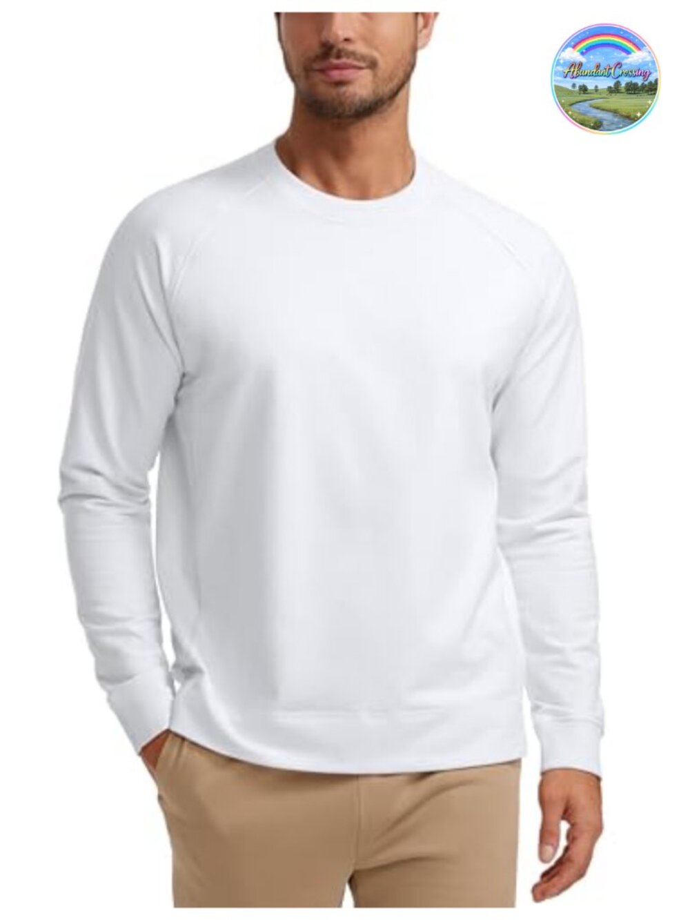 French Terry Crewneck Sweatshirt Long Sleeve Workout Pullover